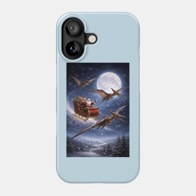 Santa’s Sleigh Pulled by Pterodactyls Phone Case by DonWillisJrArt