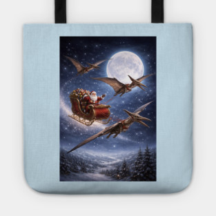 Santa’s Sleigh Pulled by Pterodactyls Tote