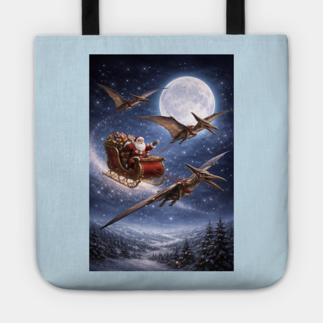 Santa’s Sleigh Pulled by Pterodactyls Tote by DonWillisJrArt