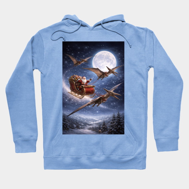 Santa’s Sleigh Pulled by Pterodactyls Hoodie by DonWillisJrArt