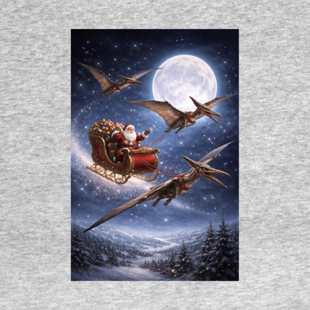 Santa’s Sleigh Pulled by Pterodactyls by DonWillisJrArt