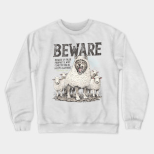 Beware Wolf In Sheep’s Clothing Shirt Christian Graphic Tee Matthew 7 15 Bible Verse False Prophet Warning Vintage Unisex T Shirt Crewneck Sweatshirt
