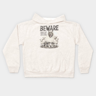 Beware Wolf In Sheep’s Clothing Shirt Christian Graphic Tee Matthew 7 15 Bible Verse False Prophet Warning Vintage Unisex T Shirt Kids Hoodie