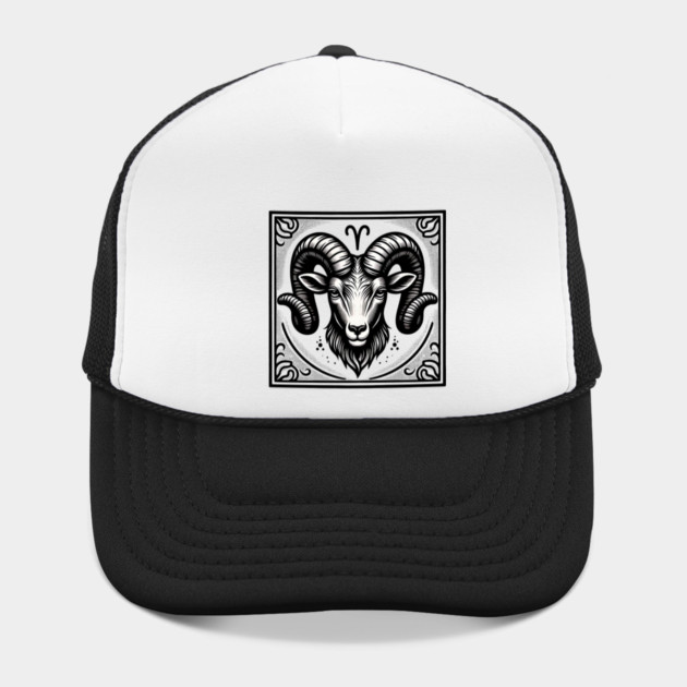 Aries Zodiac Sign: Retro Woodcut Style Illustration by Pixel Threads 