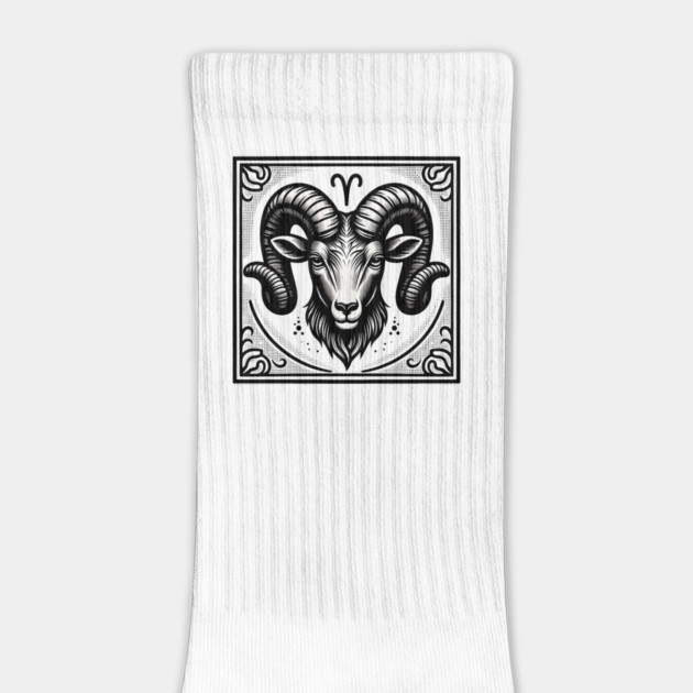 Aries Zodiac Sign: Retro Woodcut Style Illustration by Pixel Threads 