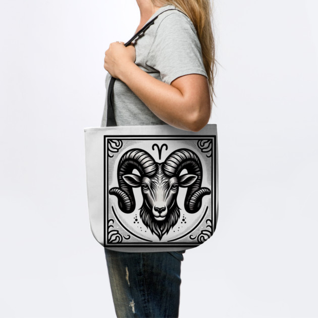 Aries Zodiac Sign: Retro Woodcut Style Illustration by Pixel Threads 