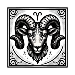 Aries Zodiac Sign: Retro Woodcut Style Illustration T-Shirt