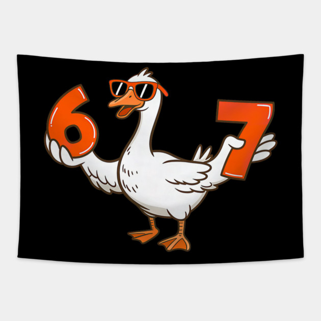 67 Meme Silly Goose 6 7 Six Seven Tapestry by yangho