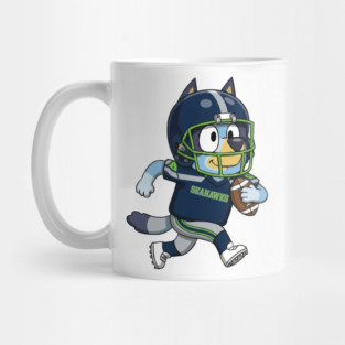 Bluey Seattle Seahawks Game Day Cheerleading Mug