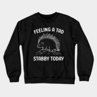 Porcupine Feeling A Tad Stabby Today Funny Porcupines Crewneck Sweatshirt