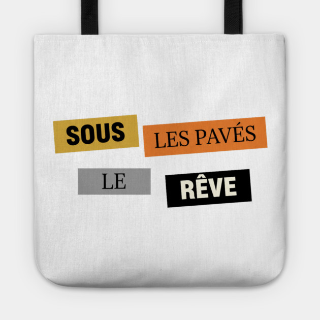 Sous les Pavés, le Rêve Affiche Inspiration Mai 68 Tote by Art2Wear