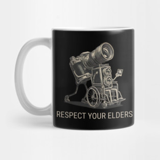 Respect Your Elders  - Vintage Analog Camera - Retro Photography Art Mug