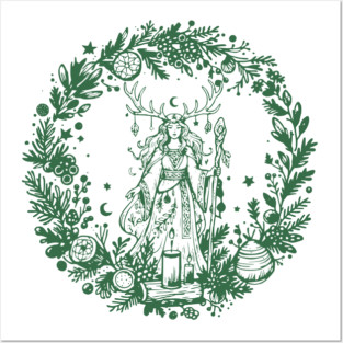 Yule Witch Goddess Posters and Art