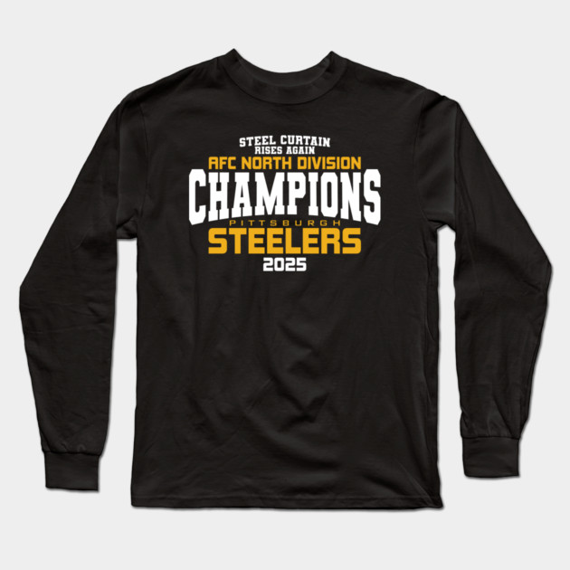 Steelers AFC North Champs 2025 Long Sleeve T-Shirt by Nagorniak