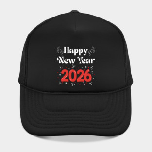 Happy New Year 2026 Celebration with Confetti and Balloons Hat