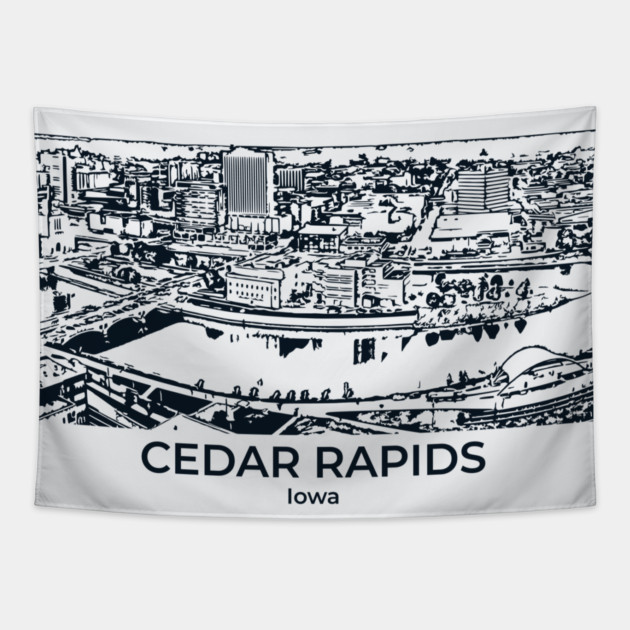 Cedar Rapids - Iowa Tapestry by Lakeric