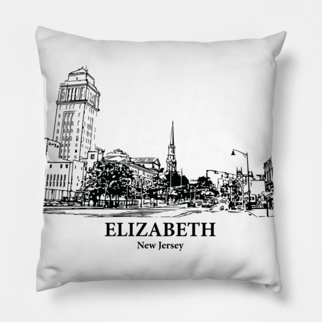 Elizabeth - New Jersey Pillow by Lakeric
