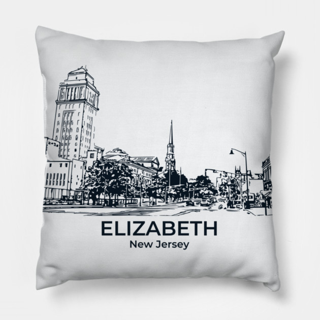 Elizabeth - New Jersey Pillow by Lakeric
