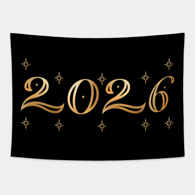 2026 New Year Celebration Tapestry by Creatifly Graphic Tees