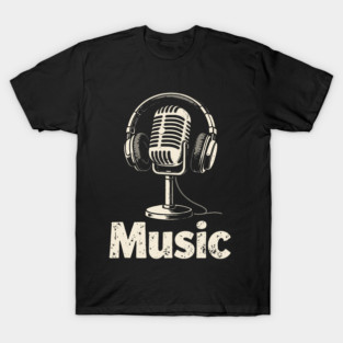 Retro Podcast Microphone Vintage Broadcast Radio Host T-Shirt