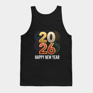 Happy New Year 2026 Fireworks Celebration Tank Top