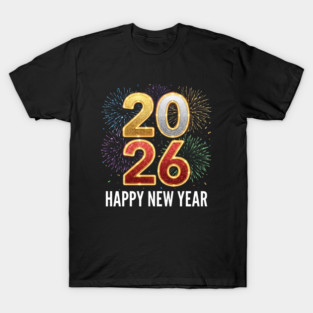 Happy New Year 2026 Fireworks Celebration T-Shirt