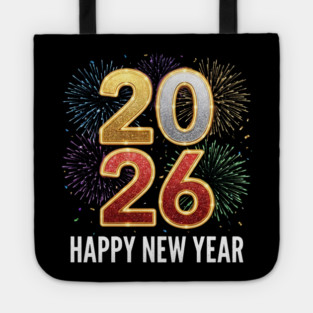 Happy New Year 2026 Fireworks Celebration Tote