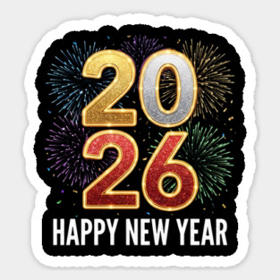 Happy New Year 2026 Fireworks Celebration Magnet