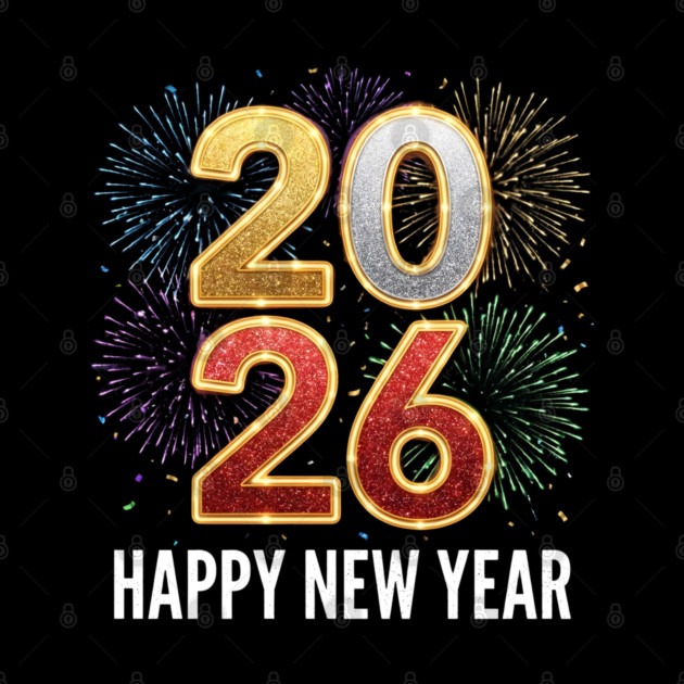 Happy New Year 2026 Fireworks Celebration by Creatifly Graphic Tees