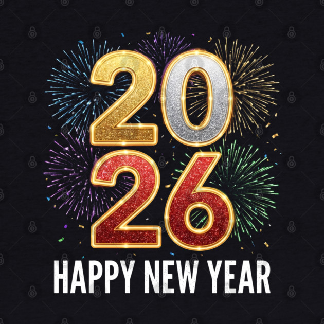 Happy New Year 2026 Fireworks Celebration by Creatifly Graphic Tees