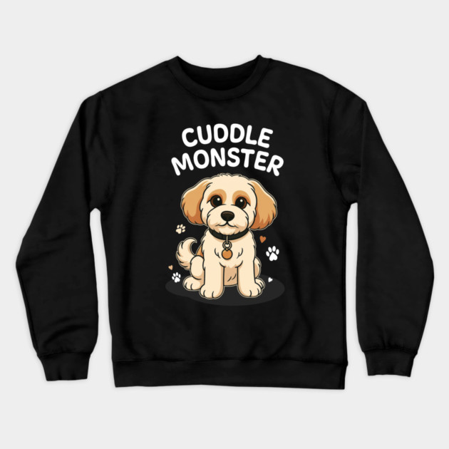 Cuddle Monster – Cute Cavachon / Cavapoo Style Cartoon Dog Design Crewneck Sweatshirt by Butter Creative