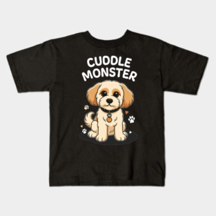 Cuddle Monster – Cute Cavachon / Cavapoo Style Cartoon Dog Design Kids T-Shirt