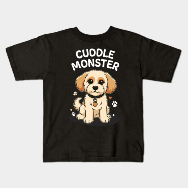 Cuddle Monster – Cute Cavachon / Cavapoo Style Cartoon Dog Design Kids T-Shirt by Butter Creative