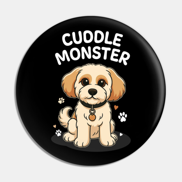 Cuddle Monster – Cute Cavachon / Cavapoo Style Cartoon Dog Design Pin by Butter Creative