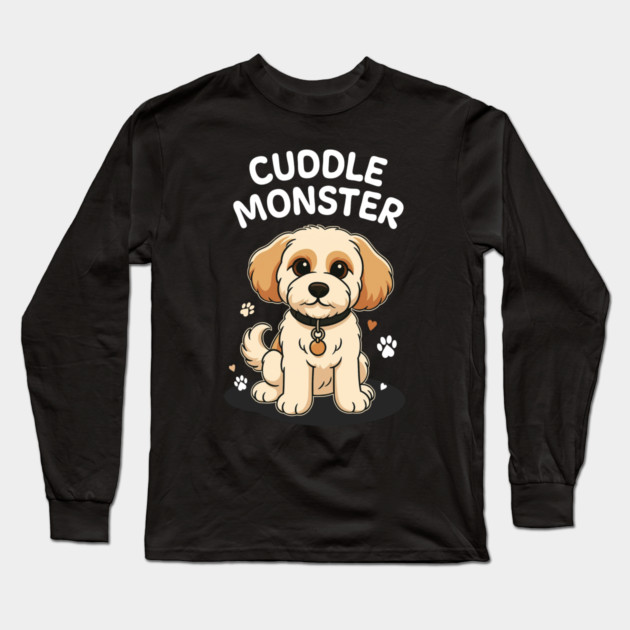 Cuddle Monster – Cute Cavachon / Cavapoo Style Cartoon Dog Design Long Sleeve T-Shirt by Butter Creative