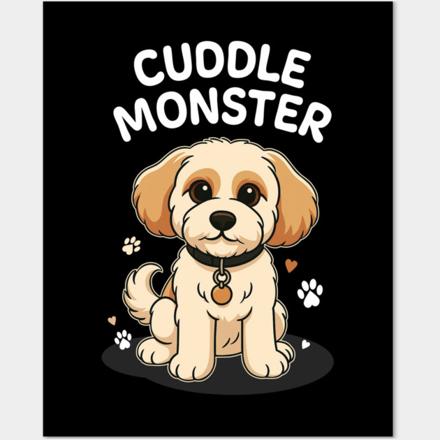 Cuddle Monster – Cute Cavachon / Cavapoo Style Cartoon Dog Design Wall Art by Butter Creative