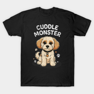 Cuddle Monster – Vintage Distressed Style Cute Cartoon Dog Lover Design T-Shirt