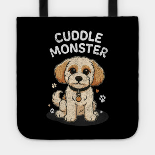 Cuddle Monster – Vintage Distressed Style Cute Cartoon Dog Lover Design Tote