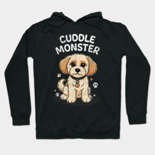 Cuddle Monster – Vintage Distressed Style Cute Cartoon Dog Lover Design Hoodie