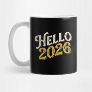 Hello 2026 Retro New Year Greeting Mug