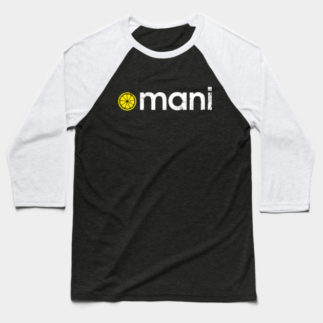 Mani - The Stone Roses Indie Manchester Lemon Baseball T-Shirt by Butter Creative