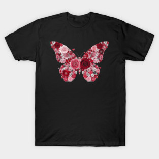 Floral Butterfly Flower Lover Botanical Art T-Shirt