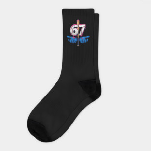 Baseball 67 Six Seven Funny Gen Alpha Meme Drip Socks