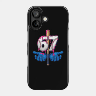 Baseball 67 Six Seven Funny Gen Alpha Meme Drip Phone Case