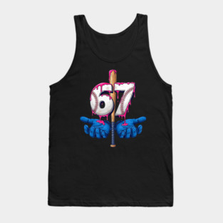 Baseball 67 Six Seven Funny Gen Alpha Meme Drip Tank Top