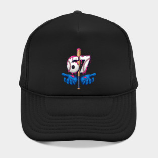 Baseball 67 Six Seven Funny Gen Alpha Meme Drip Hat