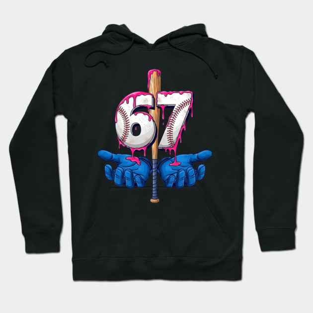 Baseball 67 Six Seven Funny Gen Alpha Meme Drip Hoodie by yangho