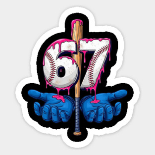 Baseball 67 Six Seven Funny Gen Alpha Meme Drip Magnet
