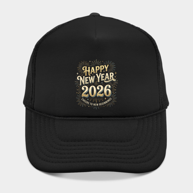 Happy New Year 2026 Fireworks Cheers to New Beginnings by Creatifly Graphic Tees