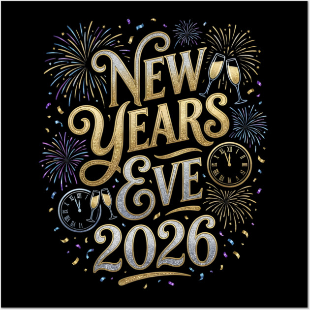 New Year's Eve 2026 Wall Art by Creatifly Graphic Tees